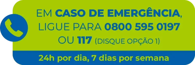 Em Caso de Emergência ligue 0800 595 0197